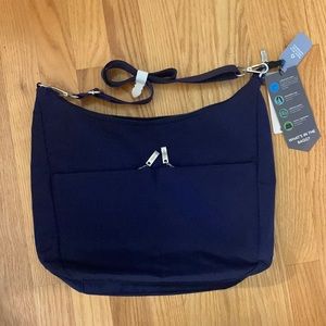 BAGGALLINI - Navy Lunar half moon crossbody